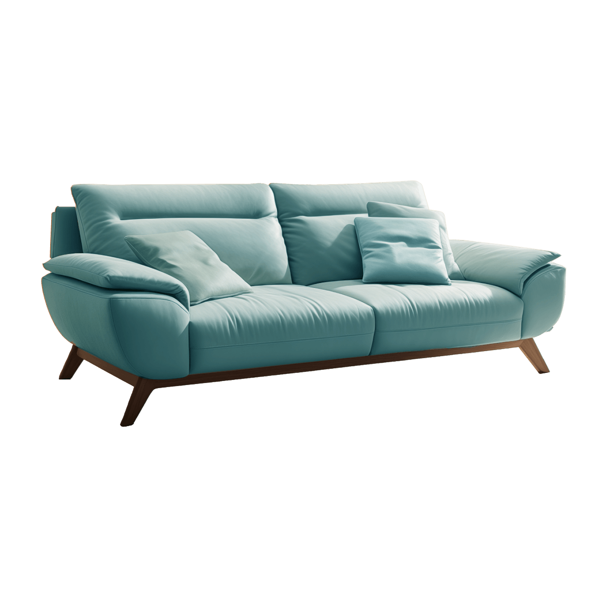 Leather Sofa with Tufted Back