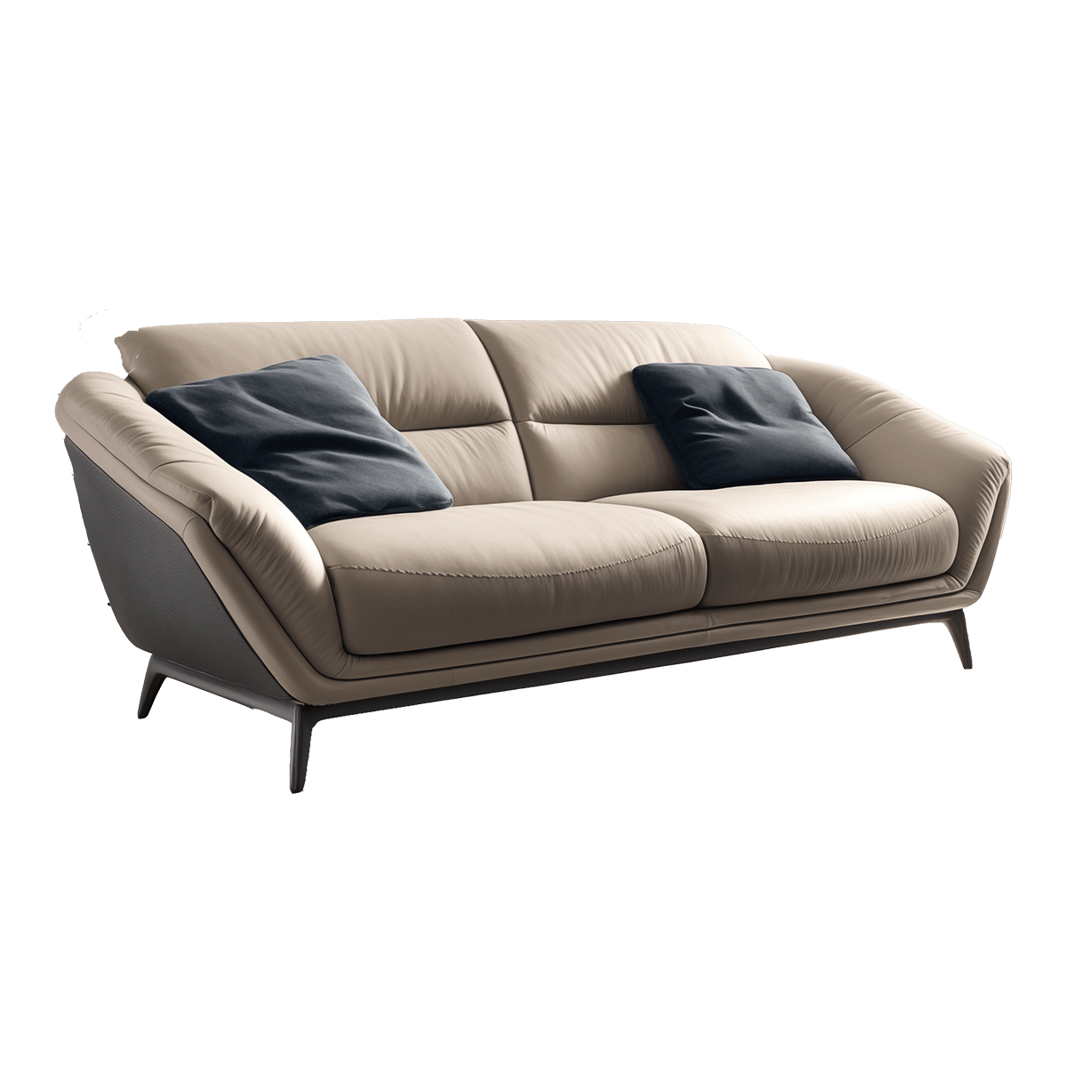 Leather Sofa with Tufted Back - Image 4